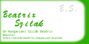beatrix szilak business card