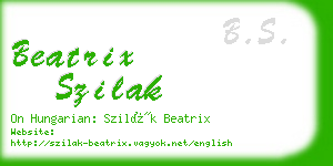 beatrix szilak business card